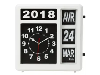 Flipover Wandklok Met Kalender 31x31cm Frans - 5