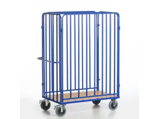 pakketwagen,draagverm. 600kg,laadvl. LxB 1000x640mm,houtetage,RAL5010 - 1
