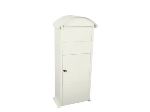 pakketbus,staal,mat wit,HxBxD 1100x410x265mm,inworp/uitname voor