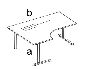 bureau in vrije vorm,HxBxD 740x1800x1600mm,vrije vorm,NE-esdoorn - 5
