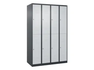 dubbeldekse locker,HxBxD 1850x1200x500mm,4x2vak.,vak B 300mm,cil.-slot - 1