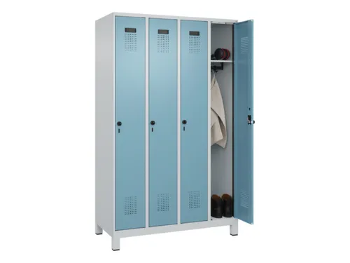 locker,HxBxD 1950x1200x500mm,4vak,vak B 300mm,draaigrendel,voeten