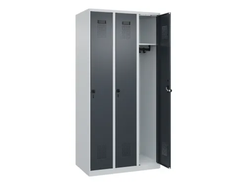 locker,HxBxD 1850x900x500mm,3vak,vak B 300mm,draaigrendel