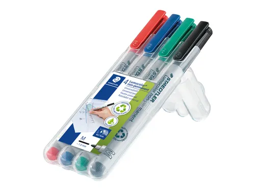 Viltstift Staedtler OHP Lumocolor 315 Non Permanent 1.0mm Assorti 4st