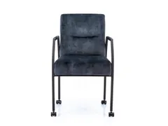 Vergaderstoel Albany Antraciet Velours Zwart 4-poots frame