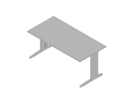 bureau,HxBxD 730x1600x800mm,blad grijs,C-voet aluminium