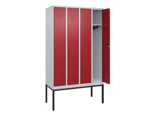 locker,HxBxD 2120x1200x500mm,4vak,vak B 300mm,cil.-slot,voetonderstel - 2