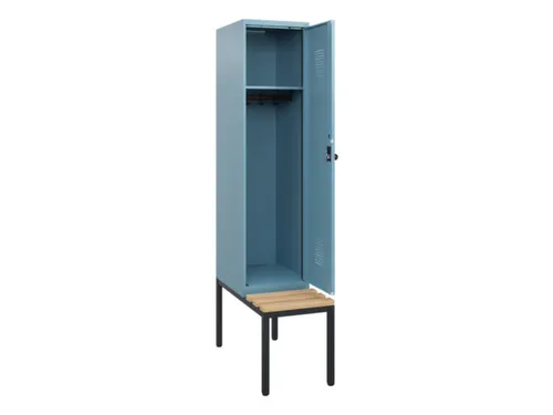 locker met bank,HxBxD 1950x400x815mm,1vak,vak B 400mm,draaigrendel