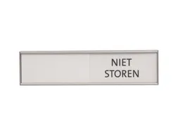 Design Schuifbord Aluminium Niet Storen Wit 150x40mm