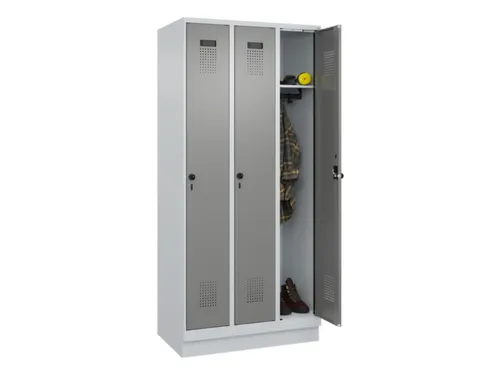 locker,HxBxD 1950x900x500mm,3vak,vak B 300mm,draaigrendel,sokkel