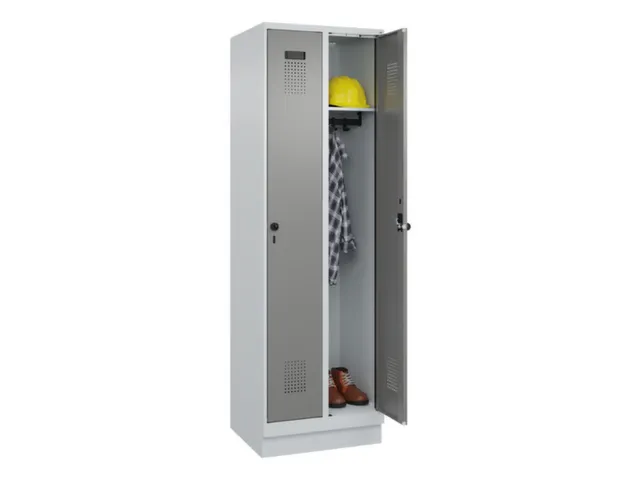 locker,HxBxD 1950x600x500mm,2vak,vak B 300mm,draaigrendel,sokkel