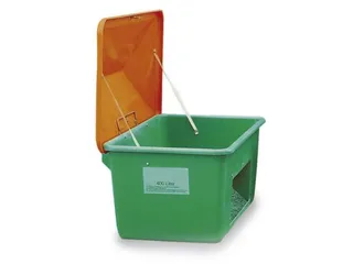 Strooigoedbak Gvk 1100l 1010x1630x1210mm Groen/Oranje Uitschep Opening - 1