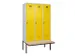 locker met bank,voor scheiding van kleding,HxBxD 2120x1200x815mm,3vak