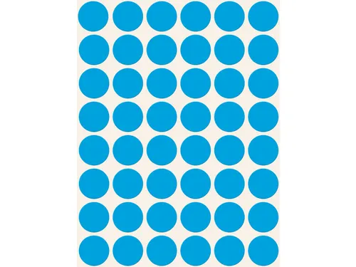 etiket Zweckform 18mm rond blister 22 vel a 48 etiketjes blauw