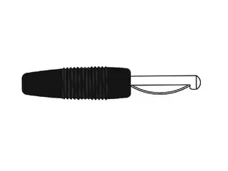 Banaanstekker 4mm male zwart met schroefaansluiting 60vdc 16A - 1