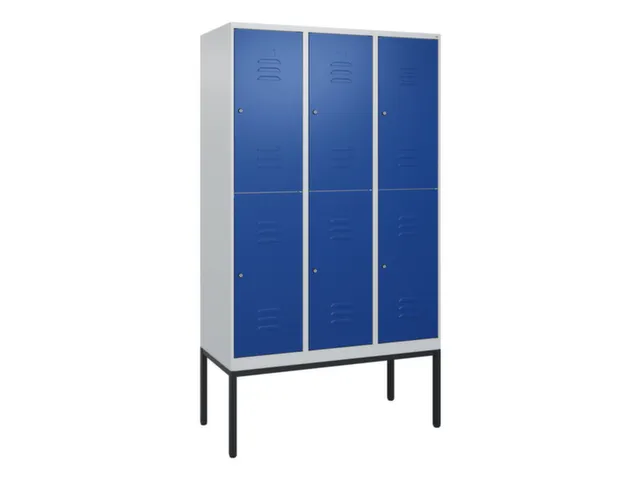 dubbeldekse locker,HxBxD 2120x1200x500mm,3x2vak.,vak B 400mm,cil.-slot