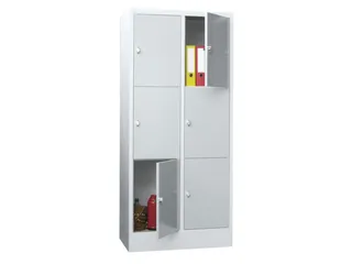 lockerkast,HxBxD 1850x800x500mm,2x3vakken,RAL7035,front RAL7016 - 1