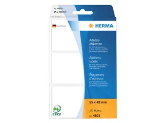HERMA 4301 Adresetiketten voor Schrijfmachines Leporello 95x48mm 250st - 1