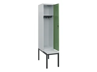 locker met bank,HxBxD 1950x400x815mm,1vak,vak B 400mm,draaigrendel - 2