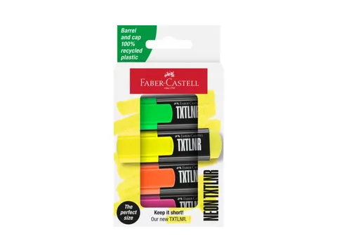 Markeerstift Faber-Castell TXTLNR mini 4st. neon in karton etui