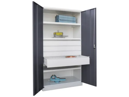 systeemkast,HxBxD 1950x1040x630mm,3xStalen bodem,RAL7035,front RAL7016
