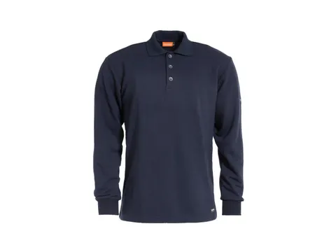 Tranemo 6371 vlamvertragende polosweater, marineblauw, maat XS, per st