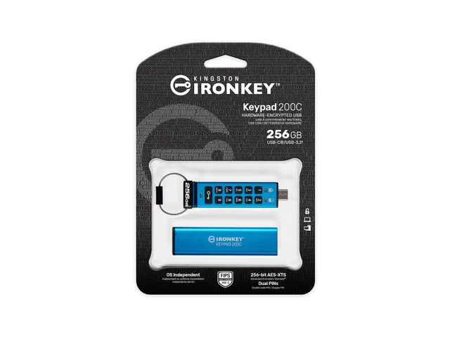 IronKey Keypad 200C USB-C de 256 Go, FIPS 140-3 niveau 3 AES-256