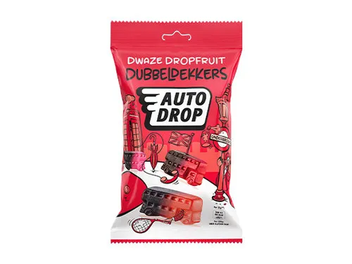 Autodrop Dwaze Dropfruit Dubbeldekkers Zak 85 Gram