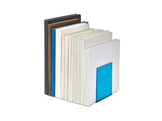 Boekensteun MAUL 10x10x13cm acryl set 2 neon blauw transparant - 5