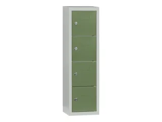 lockerkast,HxBxD 778x225x200mm,1x4vakken,RAL7035,front RAL6011 - 2