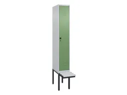 locker met bank,HxBxD 2120x300x815mm,1vak,vak B 300mm,draaigrendel