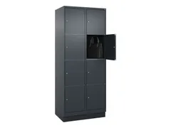 lockerkast,HxBxD 1950x800x500mm,2x4vakken,vak B 400mm,cil.-slot,sokkel