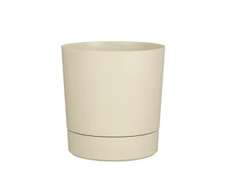 Plantenpot Mica Coco met schotel rond beige 23.5 x 22.5 cm - 2