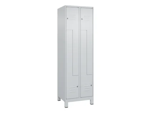 Z-garderobekast,HxBxD 1950x600x500mm,vak B 150/300mm,cil.-slot,voeten
