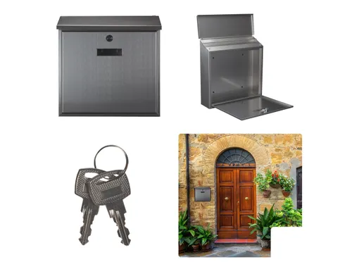 Brievenbus Monaco Inox met naamplaatje incl. 2 sleutels 36.8x36.5x10cm