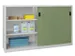 schuifdeurkast,HxBxD 1200x2000x500mm,RAL7035,front RAL6011
