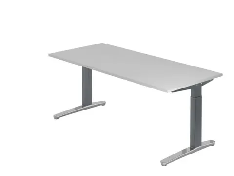 In hoogte verstelbaar bureau,HxBxD 680-850x1800x800mm,blad grijs