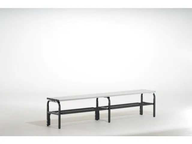 banc-patère HxL 450x2000mm barres alu RAL7016