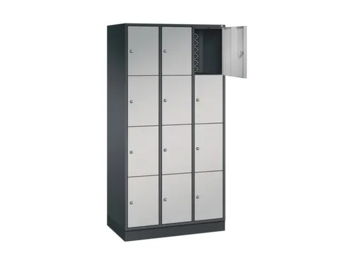 lockerkast,HxBxD 1950x920x500mm,3x4vakken,cil.-slot,sokkel