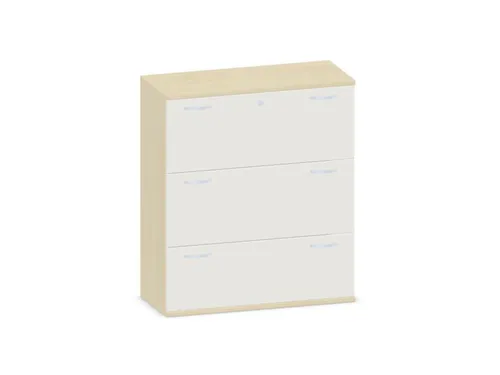hangmappenkast 1150x1000x430mm 3hangmappenframes esdoorn + Wit