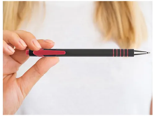 Balpen Lambda Intrekbaar Medium Rood