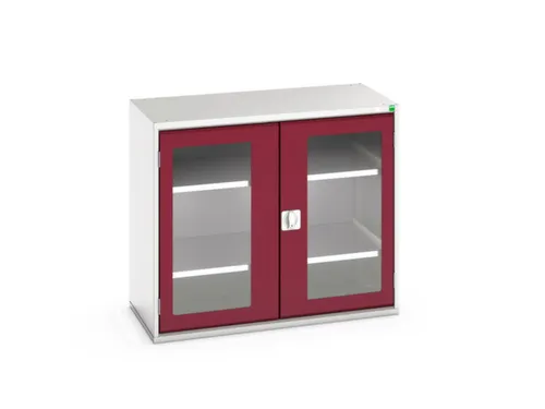 vitrinekast 900x1050x550mm 2xStalen bodem romp RAL7035 front RAL3004