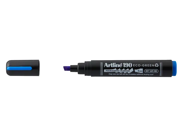 Permanent marker Artline 190 Eco schuin 2-5mm blauw Dry Safe