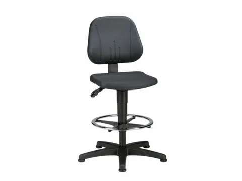 Hoge Werkstoel Ergo 25 580-850mmx440x410mm Zwart PU Glijders
