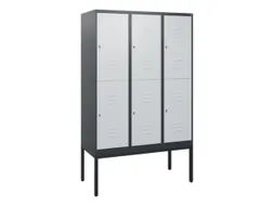dubbeldekse locker,HxBxD 1950x1200x500mm,3x2vak.,vak B 400mm,cil.-slot
