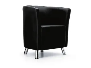 Fauteuil Echt Leer Zwart hxbxd 455x590x505mm - 1