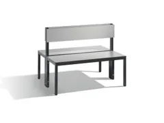 omkleedbank,HxLxD 796x1000x760mm,HPL zilvergrijs,frame staal RAL7021