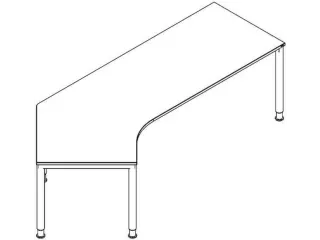 In hoogte verstelbaar hoekbureau 680-820x2570x1130mm wit zwart - 1