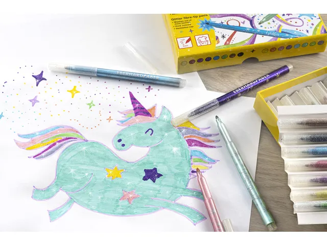 Feutres Eberhard Faber glitter assorti boîte à 16 couleurs