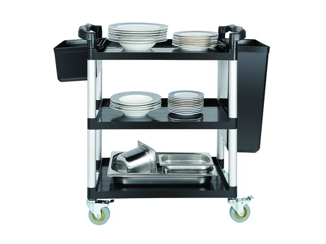 Serveerwagen Vogue polypropyleen klein 130kg 95x82.5 cm zwart
